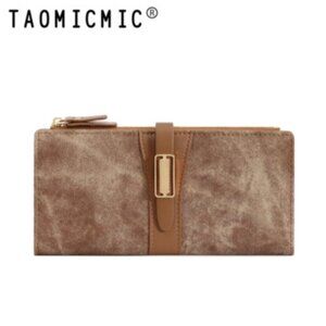 Taomicmic Multi-card Slot ID Card Leather Bifold Wallet, OS - Brown